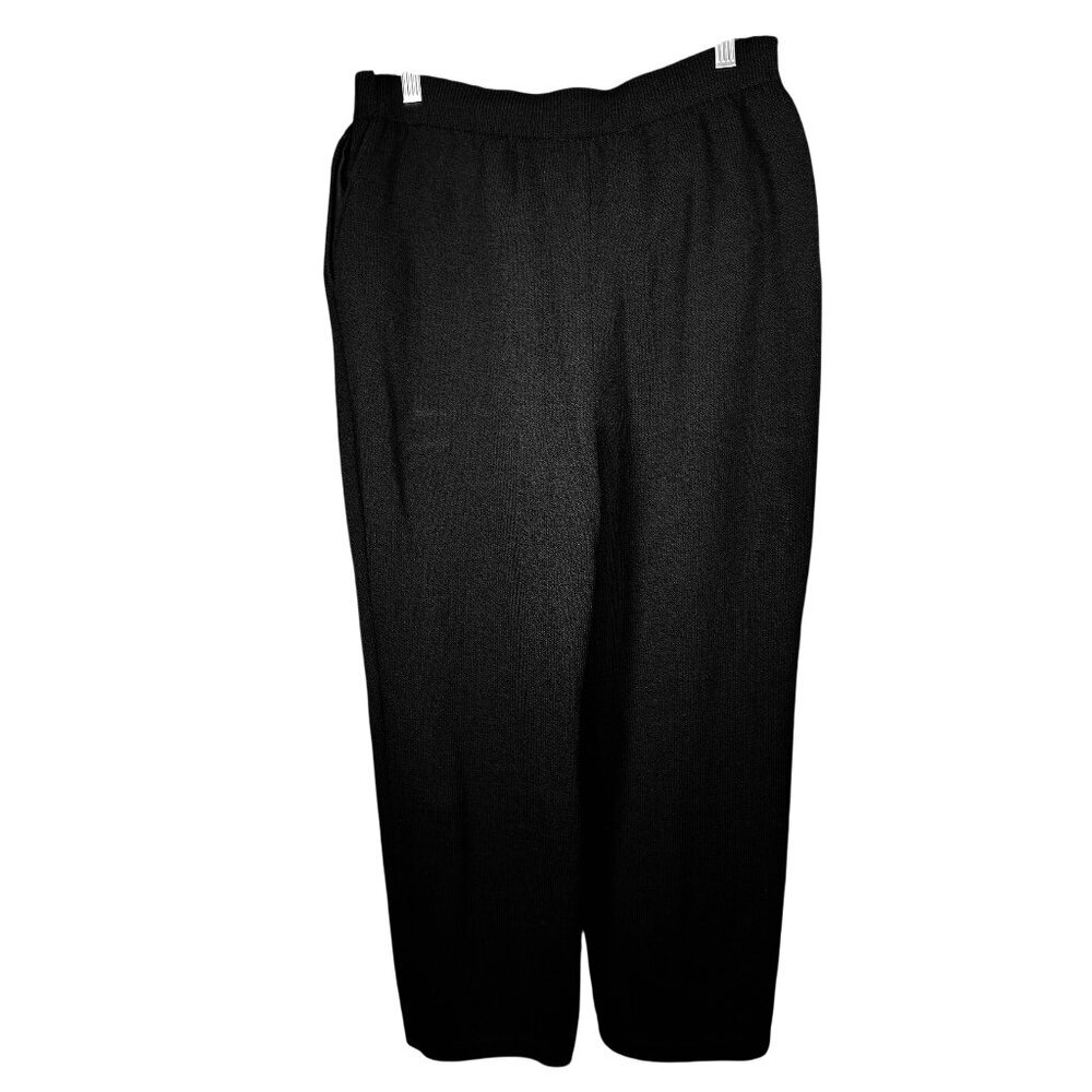 St. John BASICS Black Knit Pull-On Pants Size 6 Classic Comfort Workwear